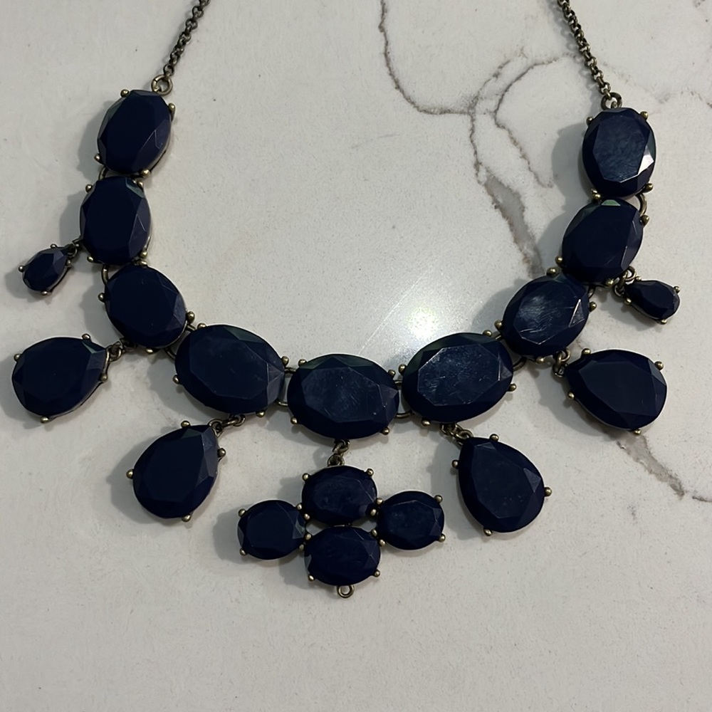 EUC J. Crew navy statement necklace - Picture 2 of 7